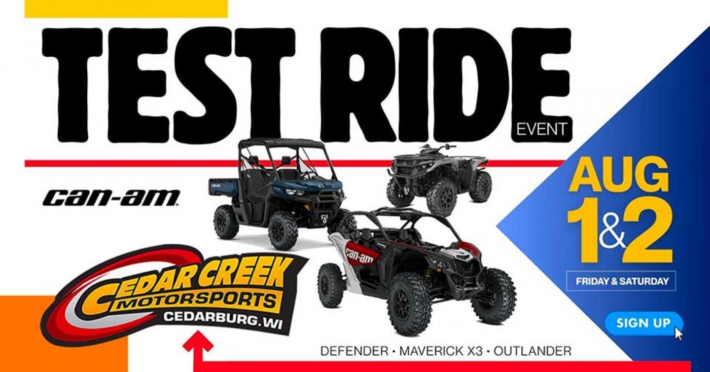 TEST RIDE: Can-Am UTVs & ATVs, 1 August | Event in Cedarburg | AllEvents