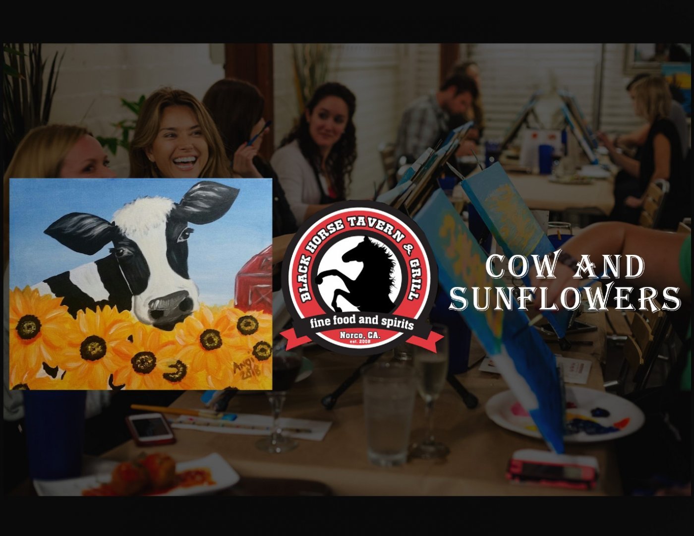 Cow and Sunflowers – Paint and Sip – Early Bird Special!, 26 August | Event in Norco | AllEvents