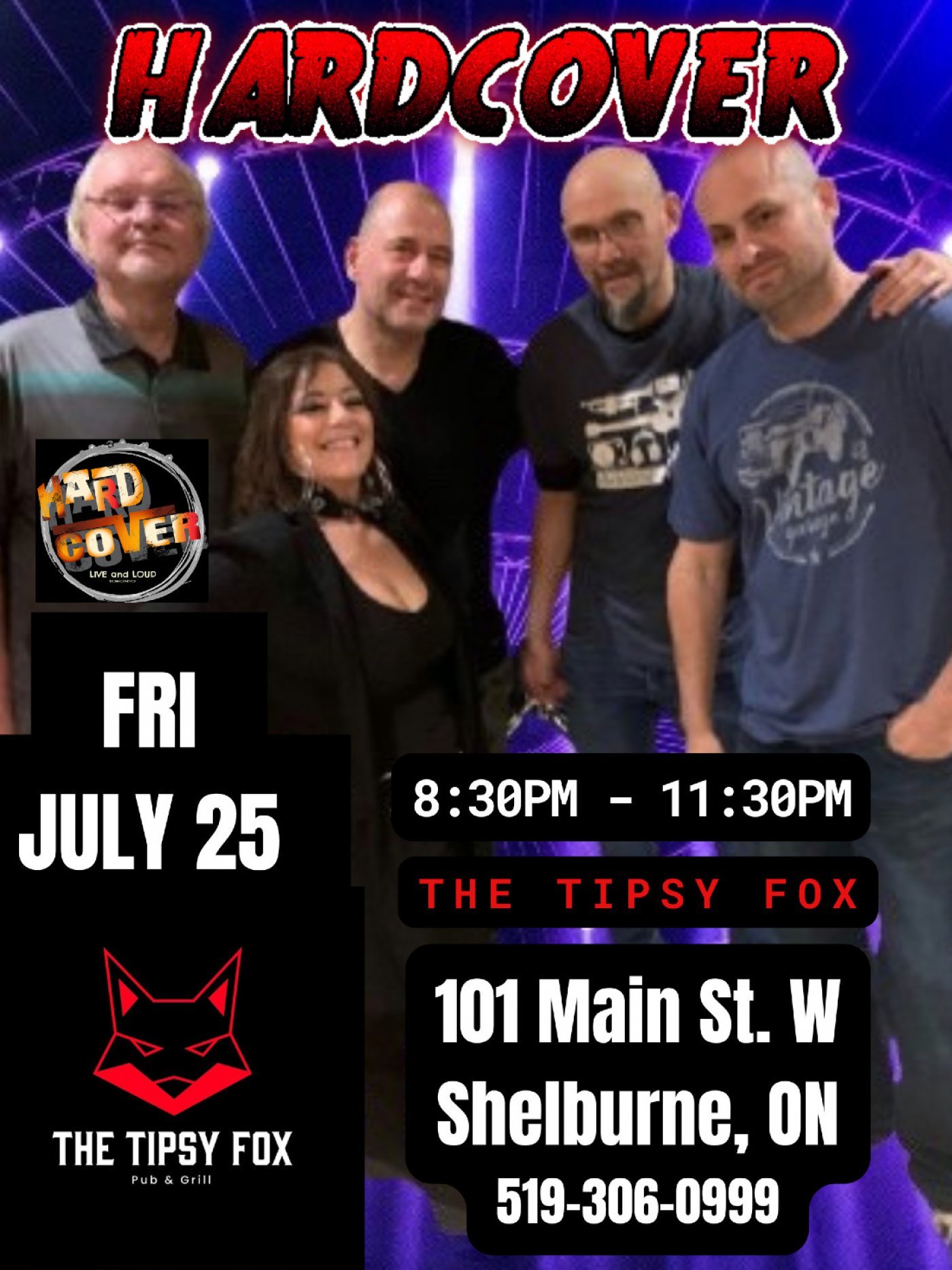 TIPSY FOX SHELBURNE Music with HARDCOVER Band | Event in Shelburne | AllEvents