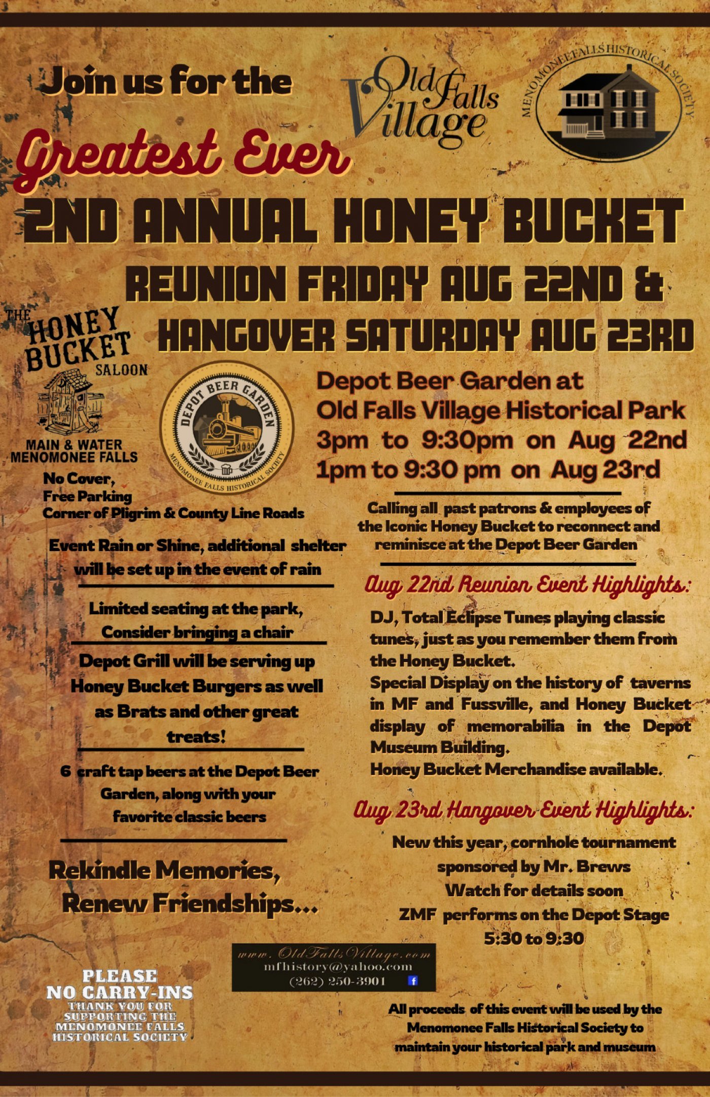 Honey Bucket Reunion, 22 August | Event in Menomonee Falls | AllEvents