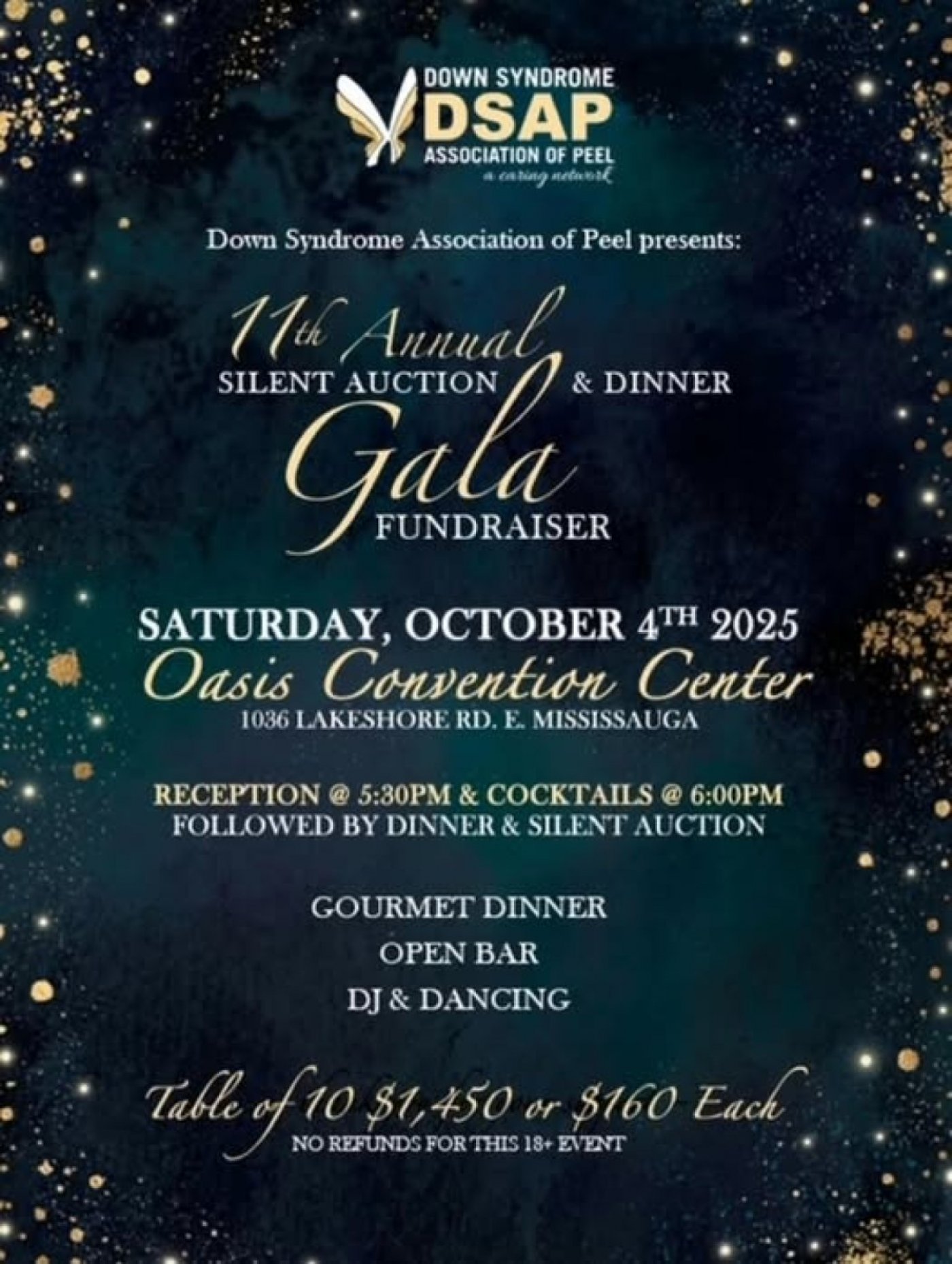 Down Syndrome Association of Peel  - 11th Annual Gala Dinner and Silent Auction, 4 October | Event in Mississauga