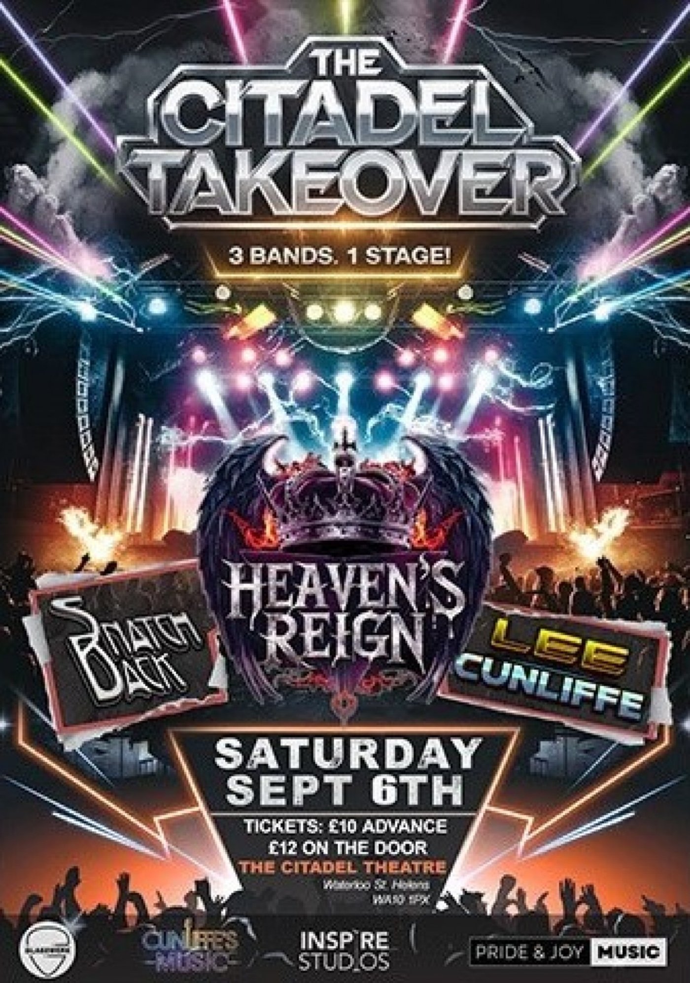 Original Rock Bands Storm the Citadel St Helens: Heavens Reign UK, Snatch-Back & Lee Cunliffe Trio , 6 September