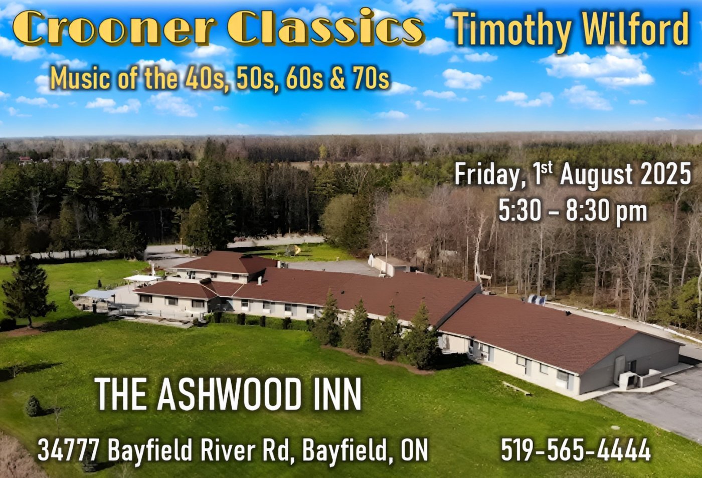 Timothy Wilford at The Ashwood Inn, Bayfield, 1 August | Event in Bayfield | AllEvents