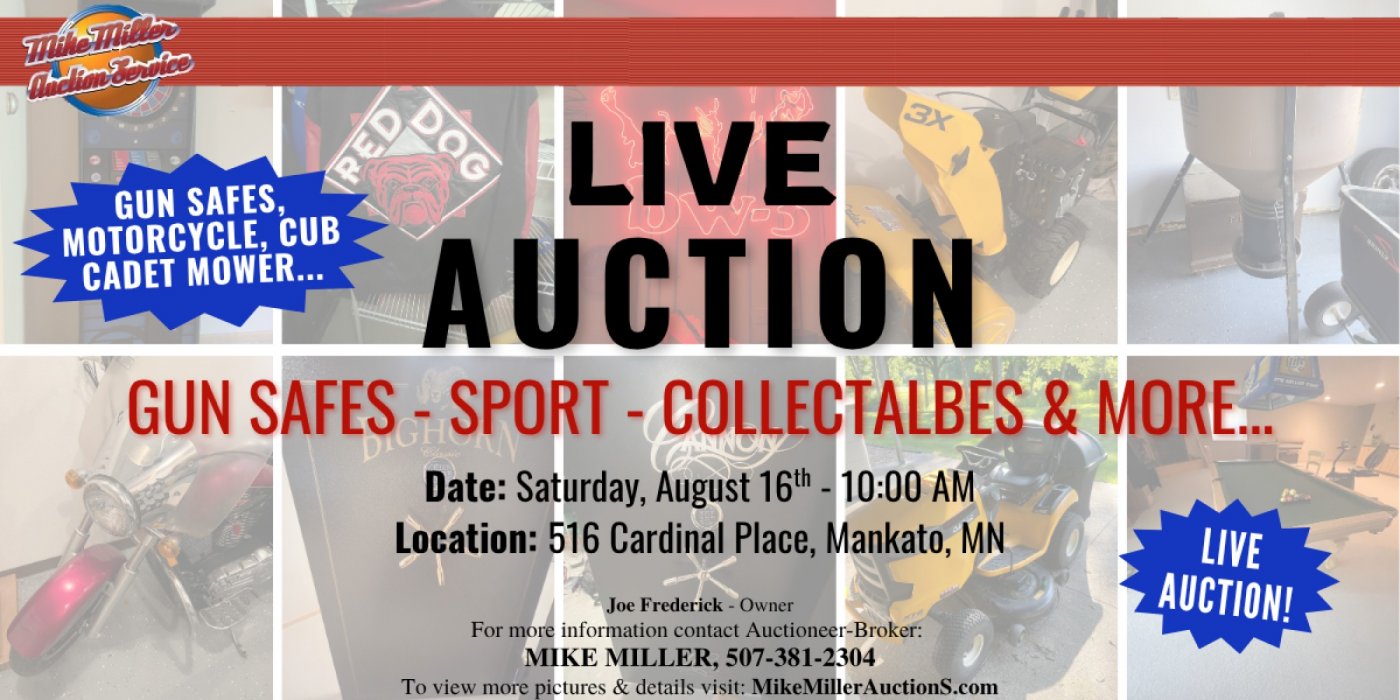 LIVE AUCTION! Gun Safes, Sport, Collectables and more... | Event in Mankato | AllEvents