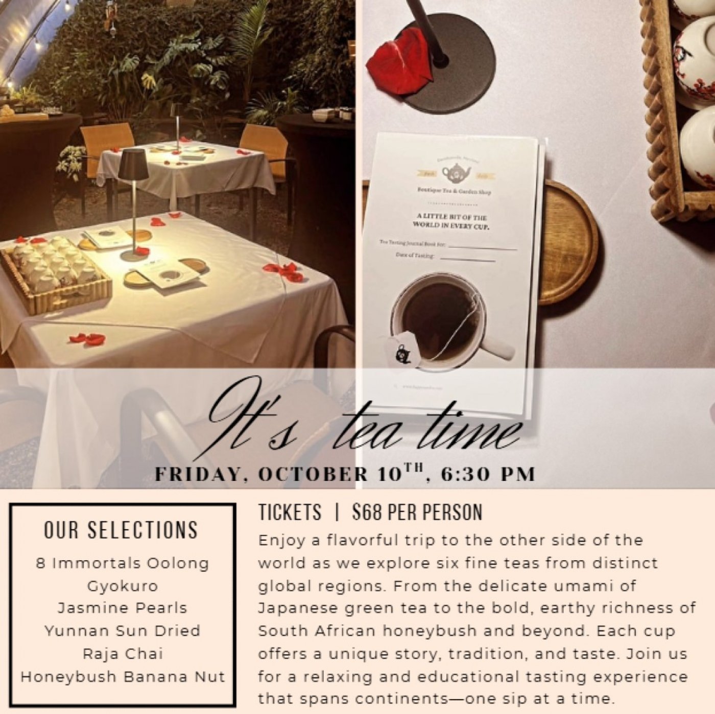 Tea Tasting in the Gardens, 10 October | Event in Davidsonville | AllEvents