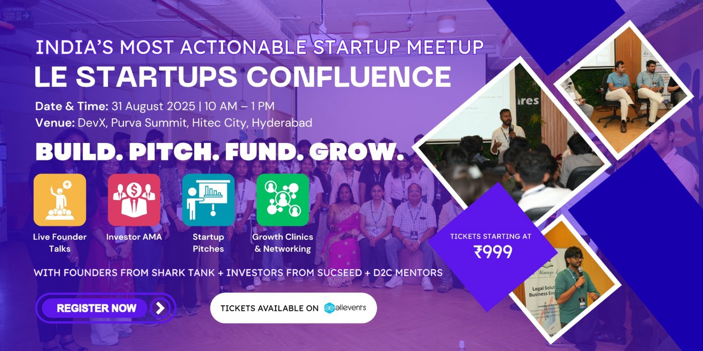 Le Startups Confluence, 31 August | Event in Hyderabad | AllEvents