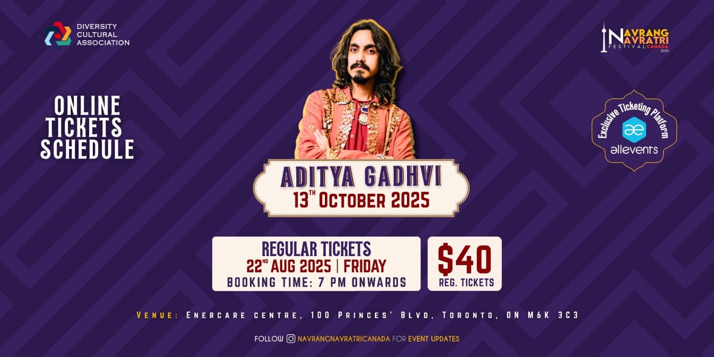 Navrang Navratri Festival Canada 2025 With Aditya Gadhavi- 13th October 2025, 13 October | Event in Toronto