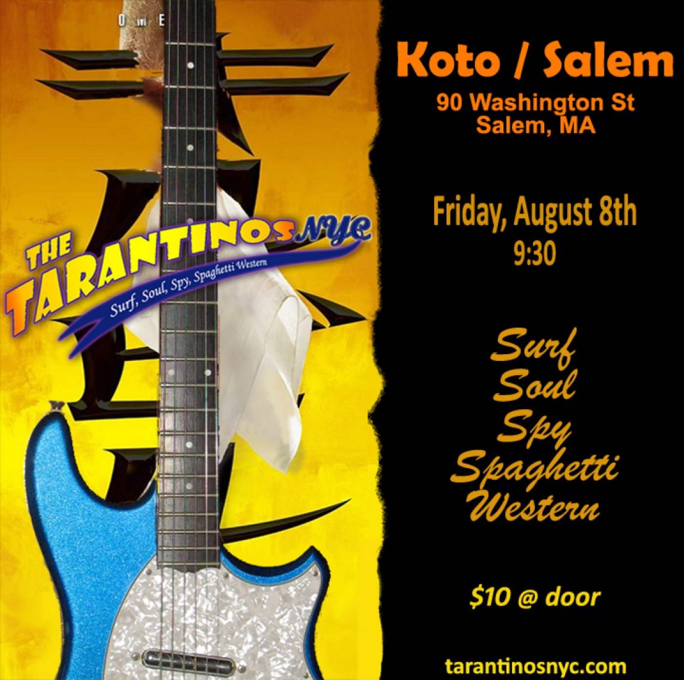 TarantinosNYC @ Koto / Salem, 8 August | Event in Salem | AllEvents