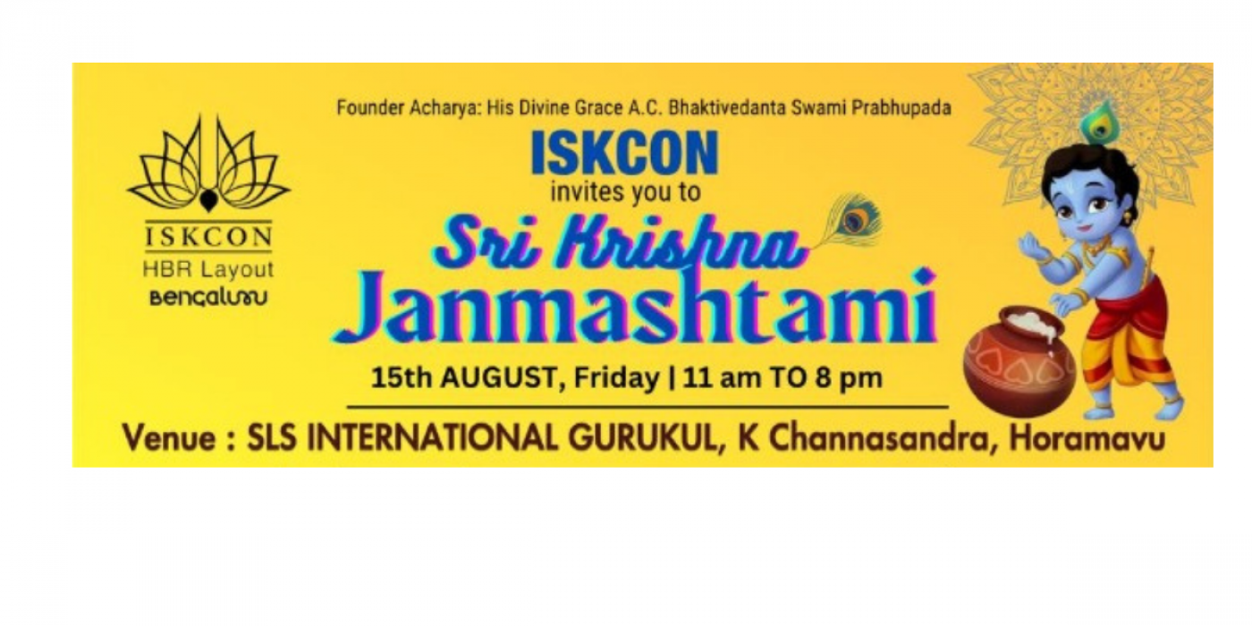 Sri Krishna Janmashtami - ISKCON HRBR, 15 August | Event in Bangalore | AllEvents