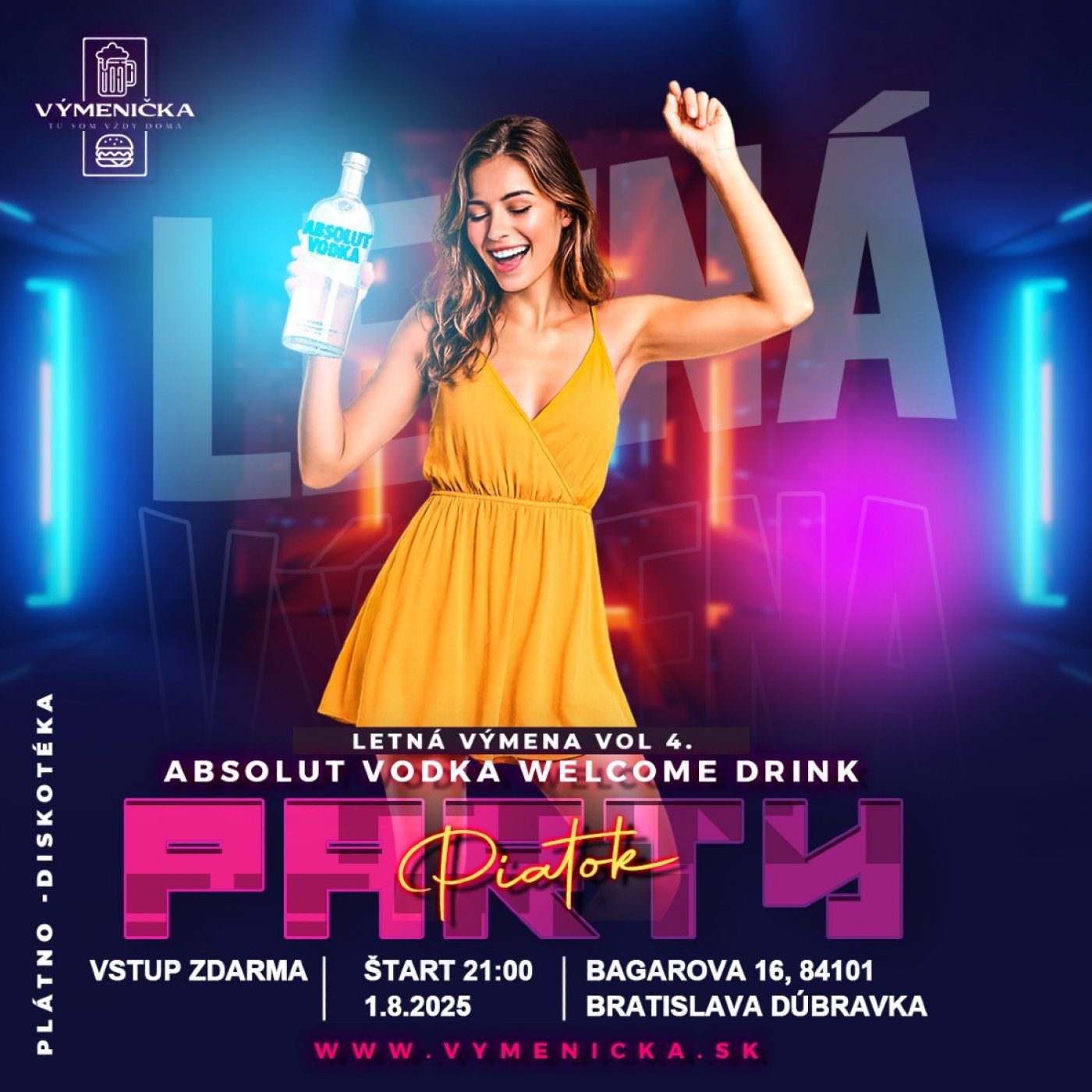 Letná Výmena vol. 4: Absolútna noc, 1 August | Event in Bratislava | AllEvents