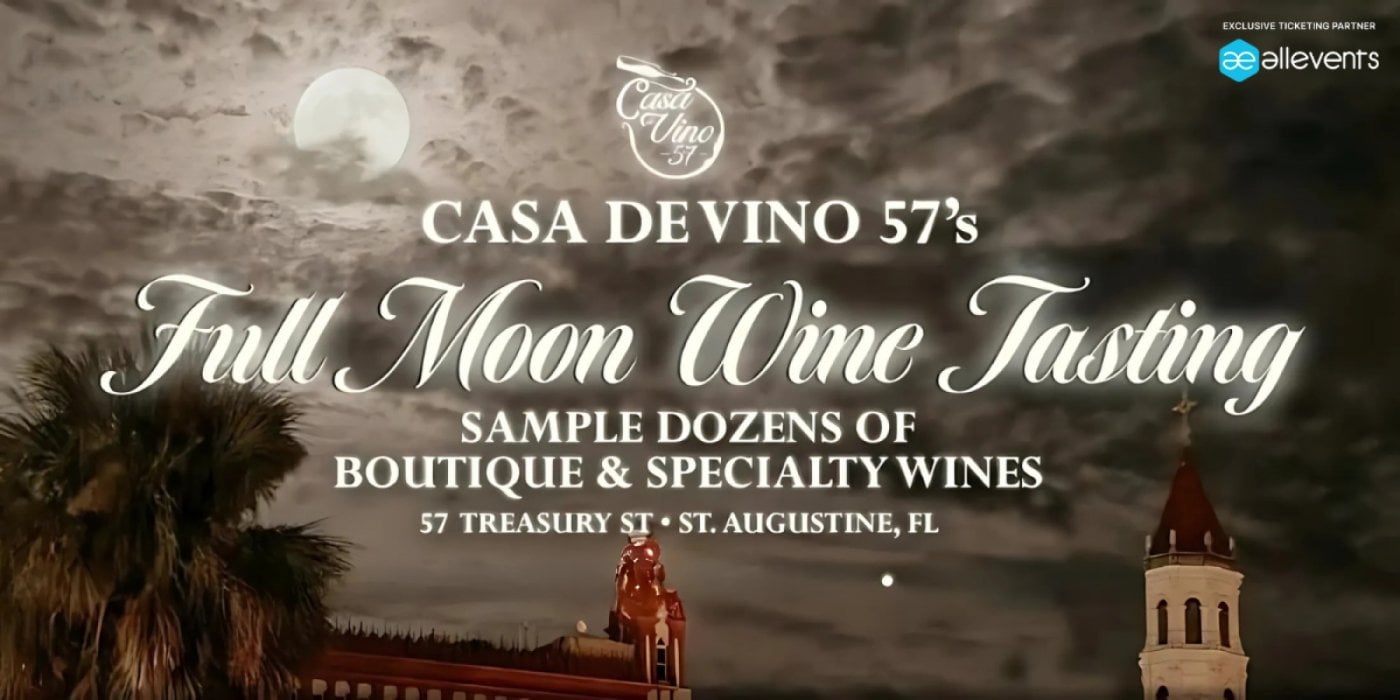 Casa de Vino 57's Full Moon Wine Tasting, 7 August | Event in Saint Augustine | AllEvents