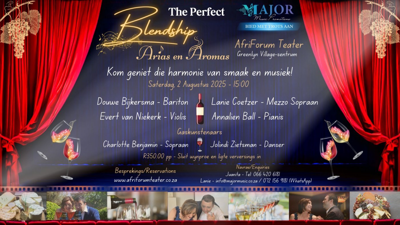 The Perfect Blendship: Arias and Aromas, 2 August | Event in Pretoria | AllEvents