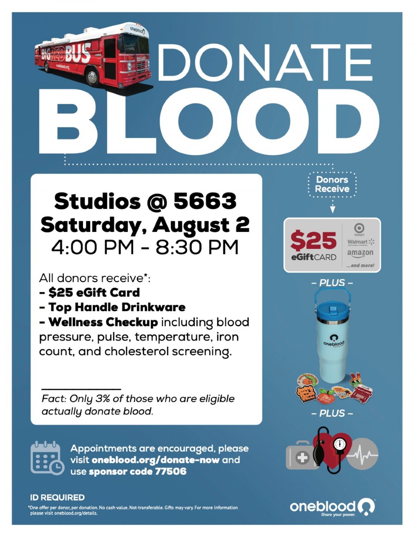 Art Party & Big Red Bus Blood Drive, 2 August | Event in Pinellas Park | AllEvents