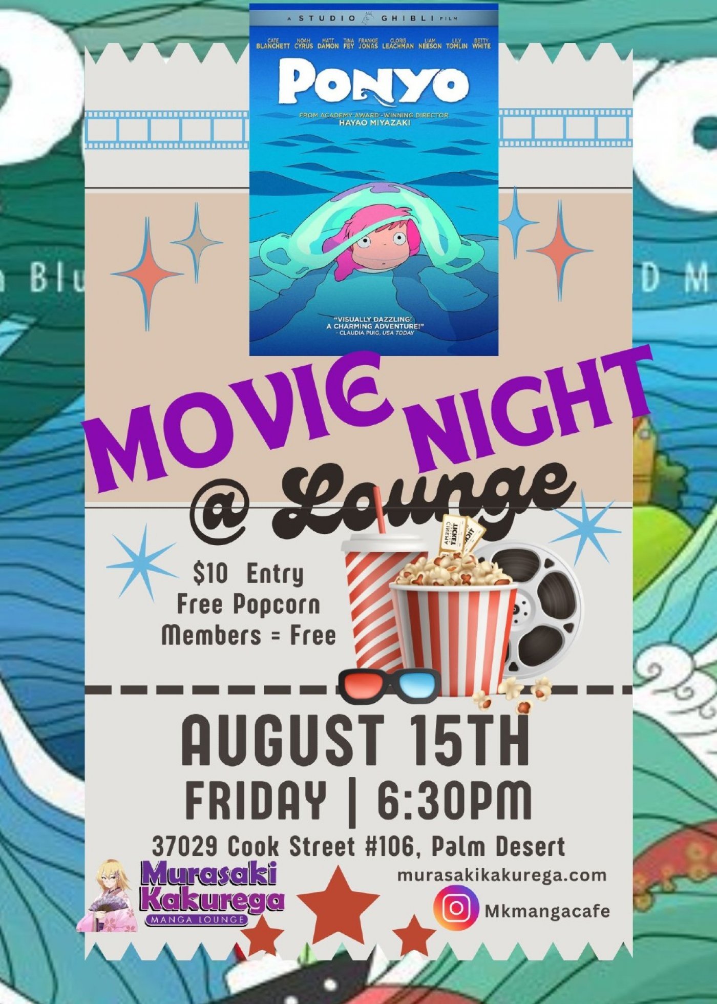 Ponyo Movie Night, 15 August | Event in Palm Desert | AllEvents
