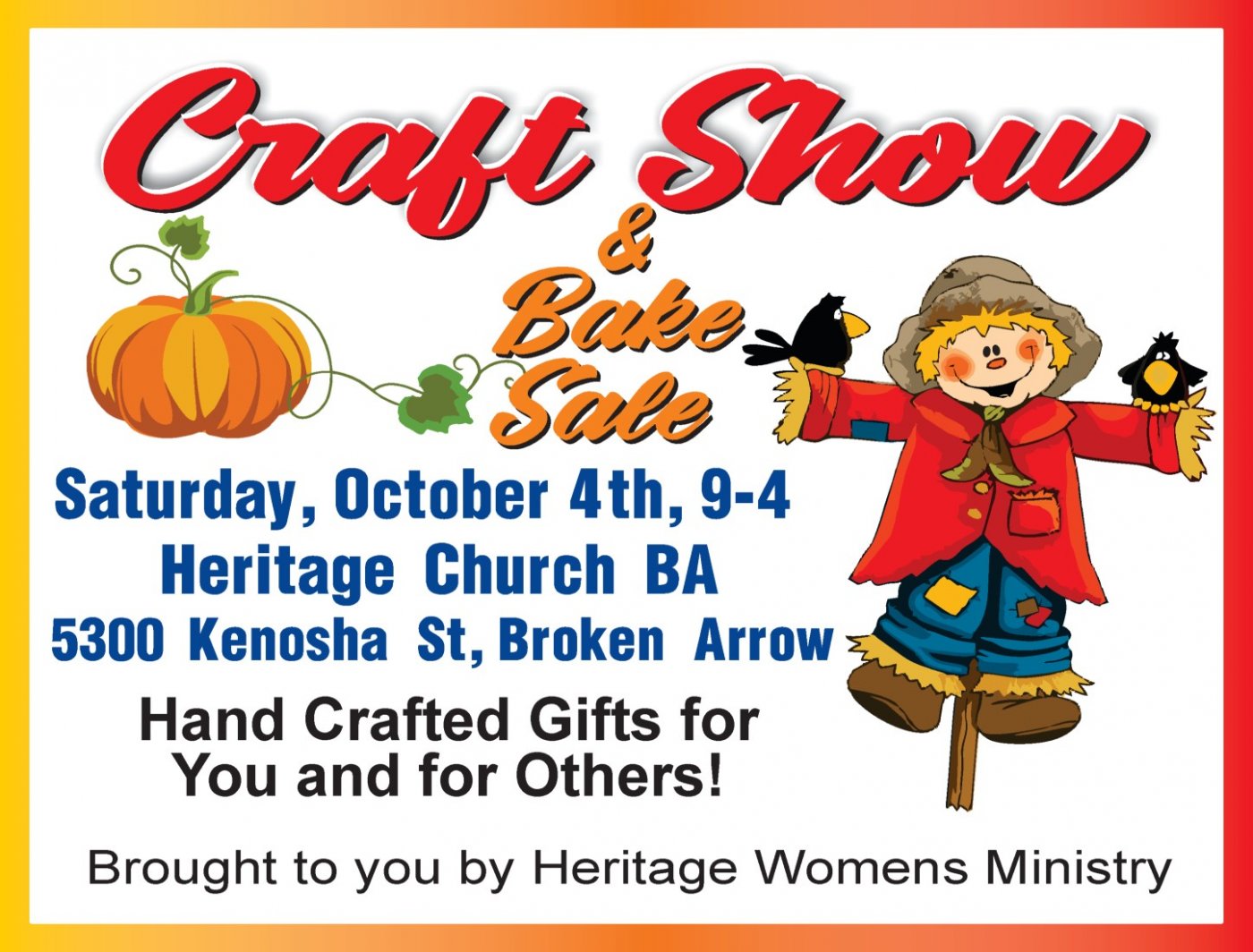 Heritage Women's Ministry Craft Show, 4 October | Event in Broken Arrow | AllEvents