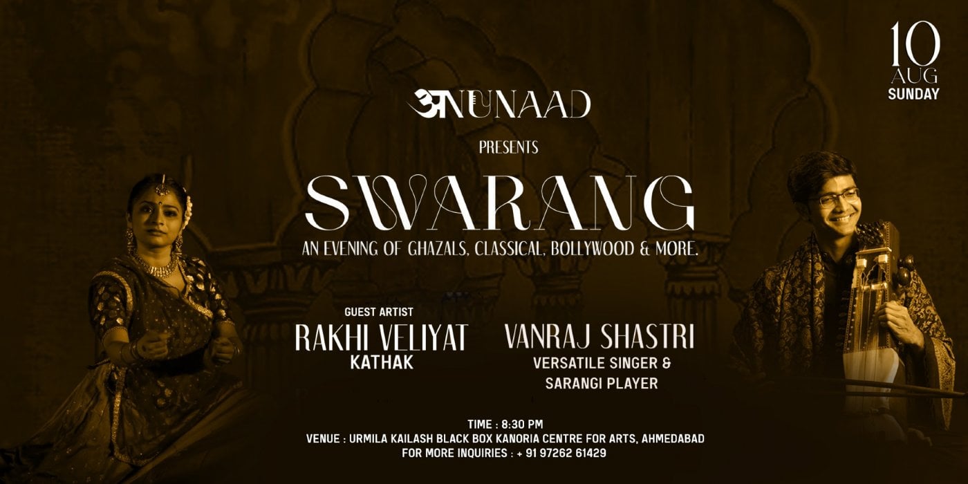 Swarang - An Evening of Ghazal, Classical, Semi-Classical, Bollywood & More., 10 August | Event in Ahmedabad