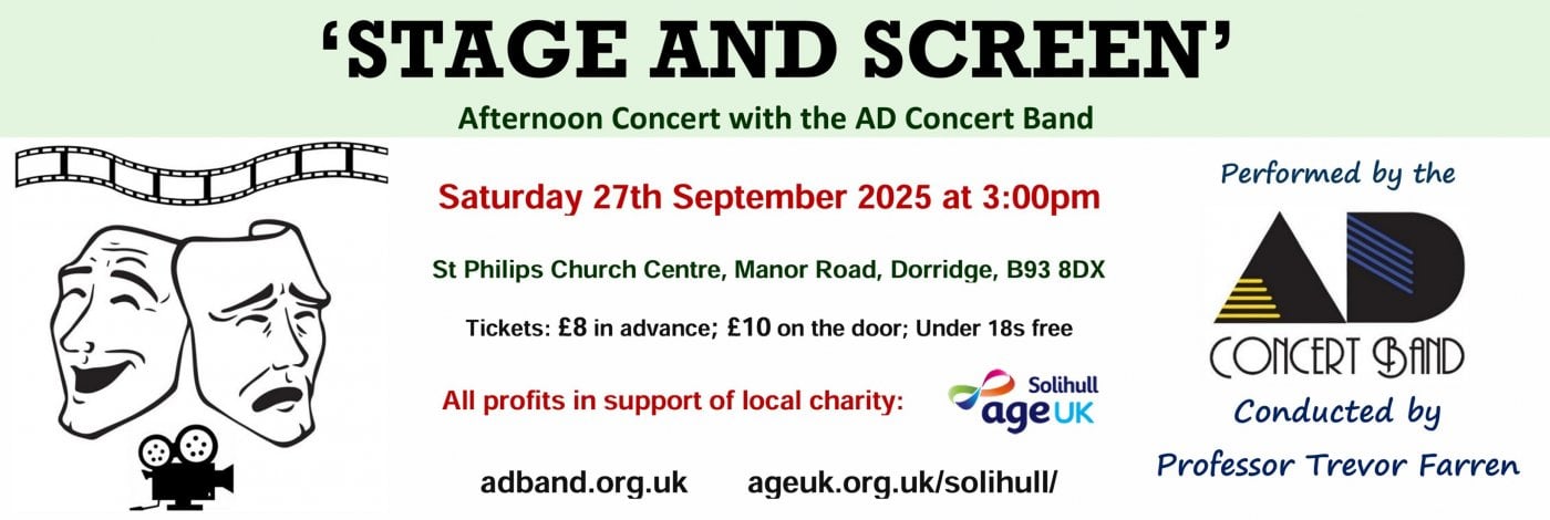 Stage and Screen with AD Concert Band, 27 September | Event in Solihull | AllEvents