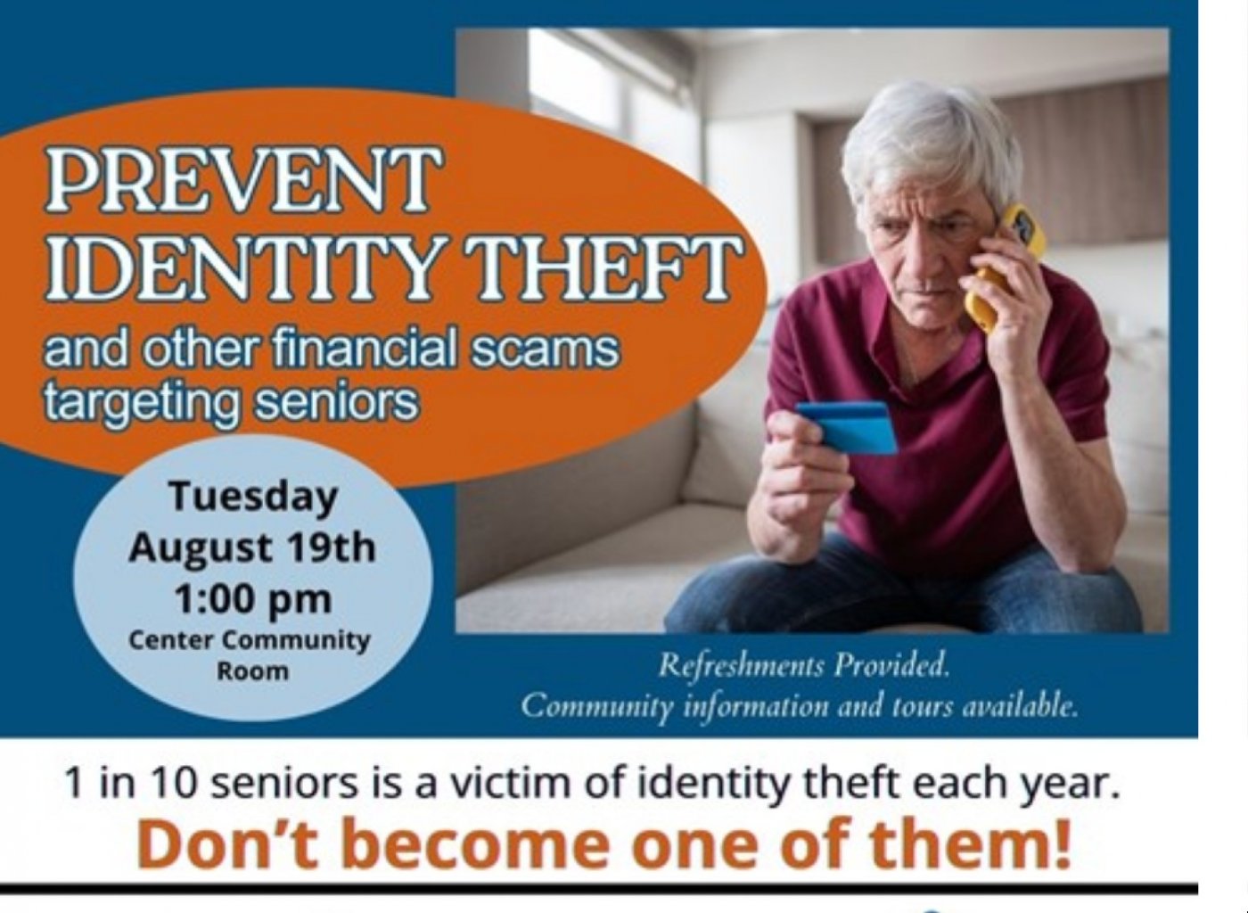 Fellowship Square Historic Mesa Hosts Free Educational Seminar Focused on Identity Theft AUG. 19, 19 August