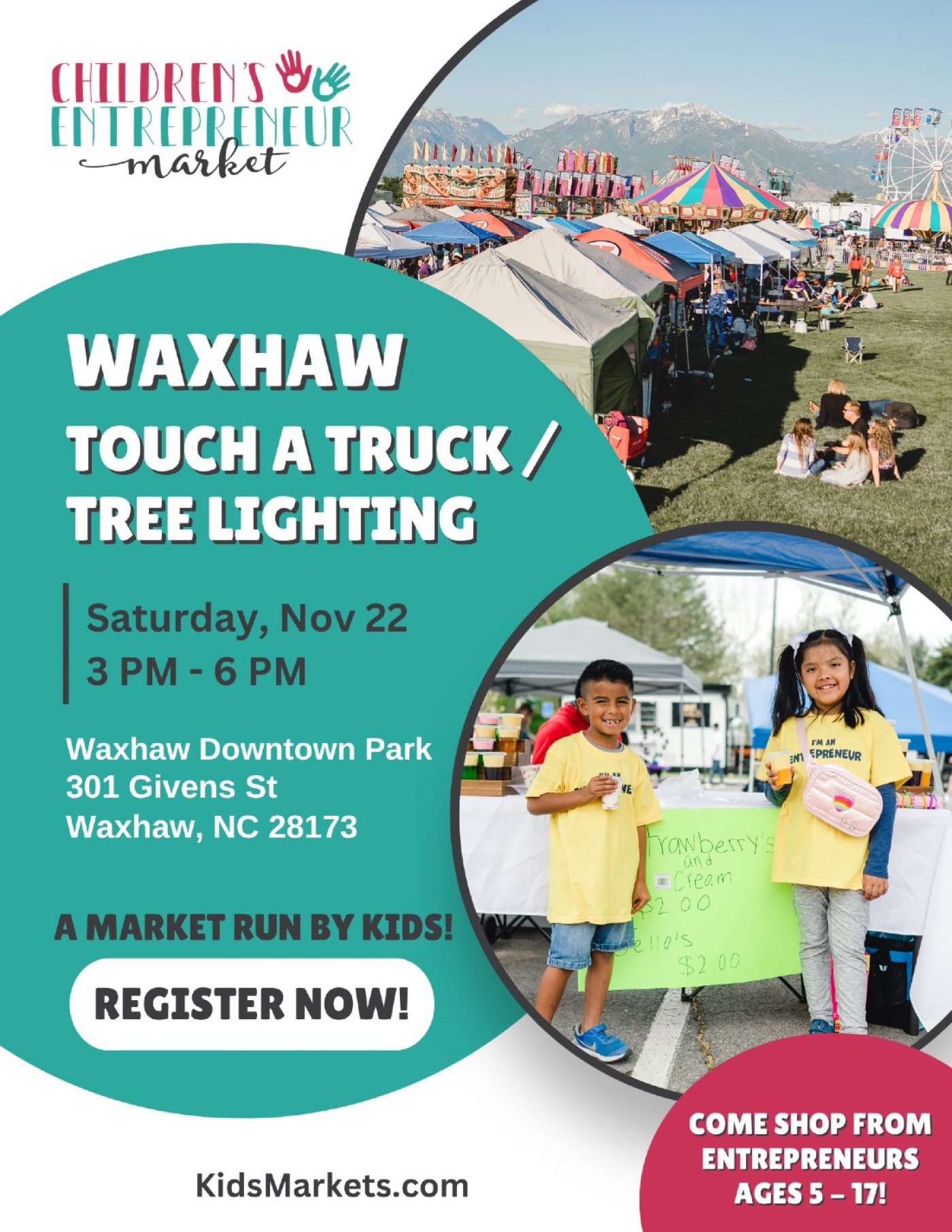 Kids Market at Waxhaw's Touch a Truck and Tree Lighting, 22 November | Event in Waxhaw | AllEvents