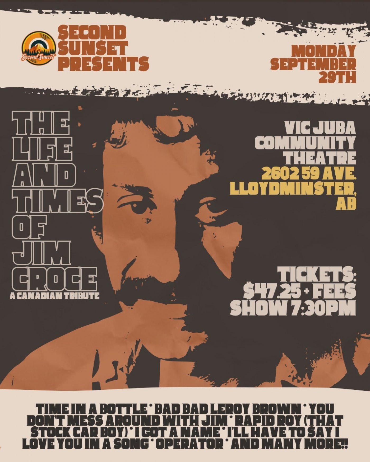 The Life and Times of Jim Croce @ Vic Juba Theatre, 29 September | Event in Lloydminster | AllEvents