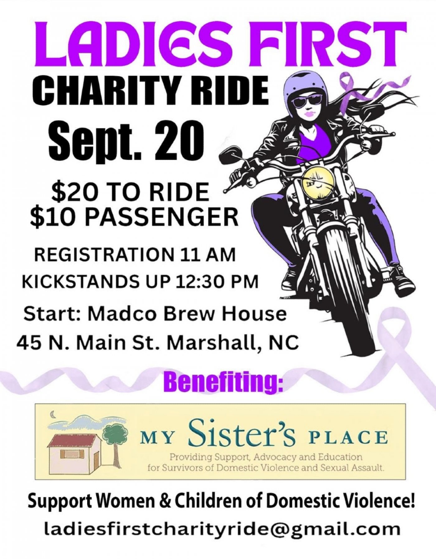 Ladies First Charity Ride, 20 September | Event in Marshall | AllEvents