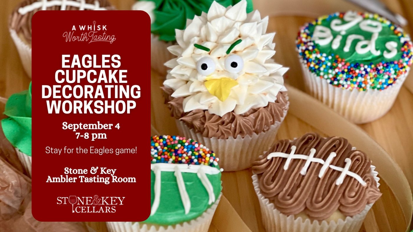 Eagles Cupcake Decorating Workshop + Wine Tasting, 4 September | Event in Ambler | AllEvents