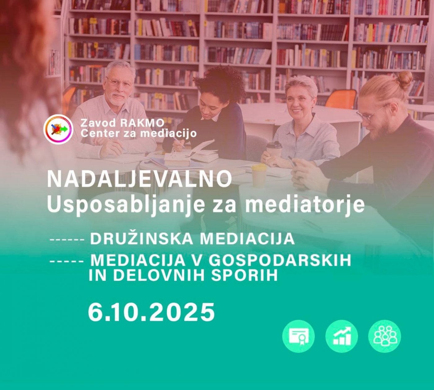Nadaljevalno usposabljanje za mediatorje - DRUŽINSKA / GOSPODARSKO-DELOVNA mediacija, 6 October | AllEvents