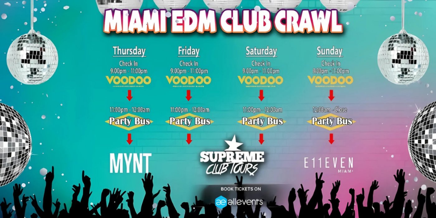Miami EDM Club Crawl | Event in Miami Beach | AllEvents