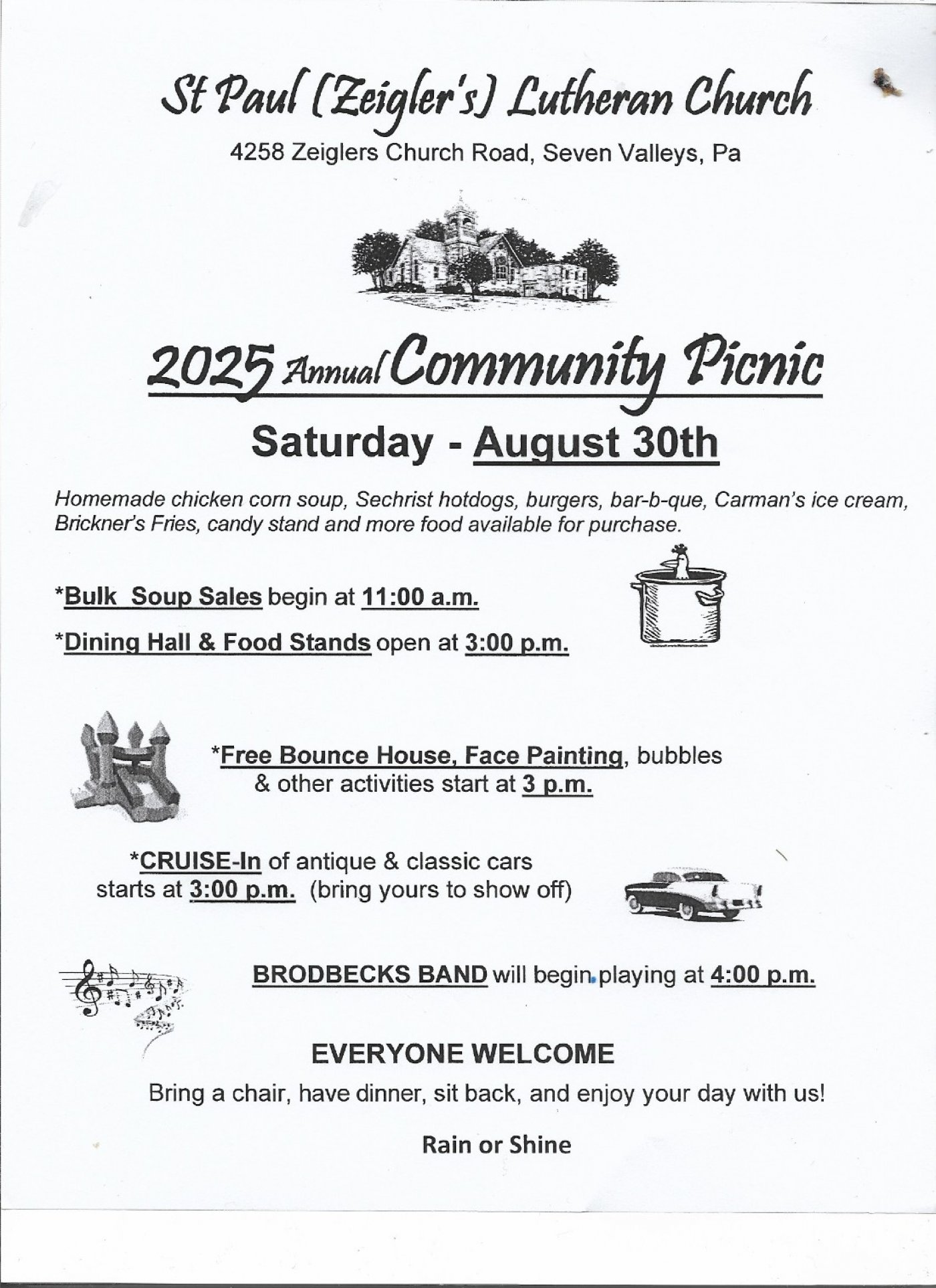 2025 Annual Community Picnic at St. Paul Zeigler's Church., 30 August | Event in Seven Valleys | AllEvents