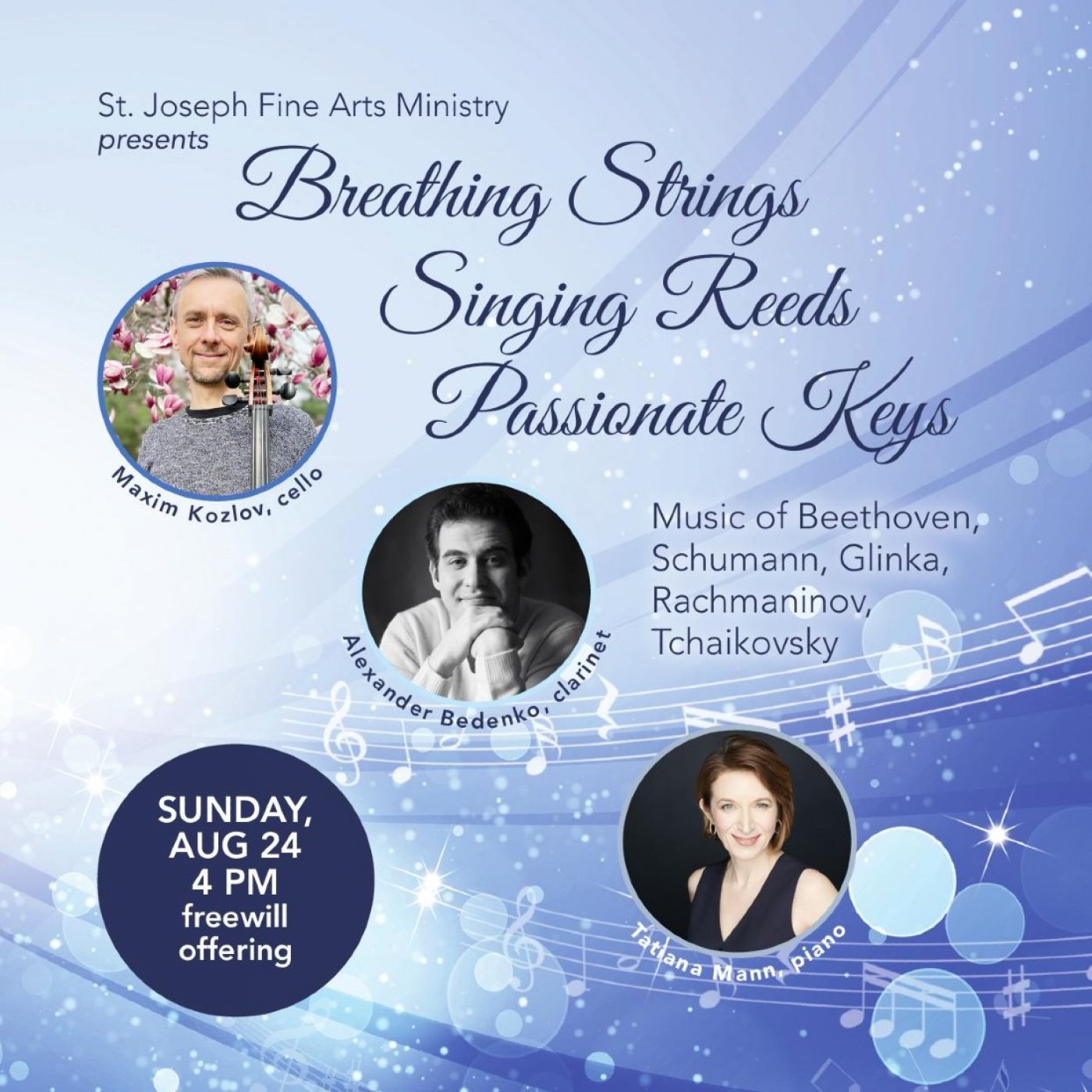 Breathing Strings, Singing Reeds, Passionate Keys, 24 August | Event in Cockeysville | AllEvents