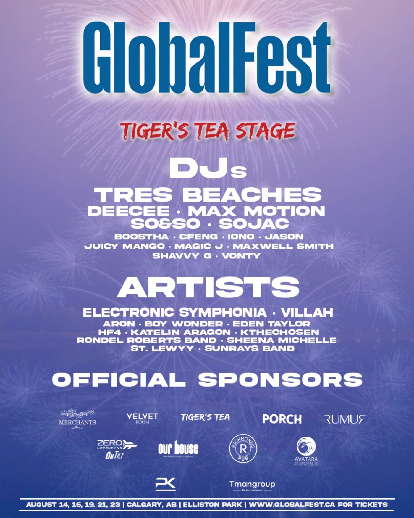 TIGERS TEA X GLOBALFEST, 14 August | Event in Calgary | AllEvents