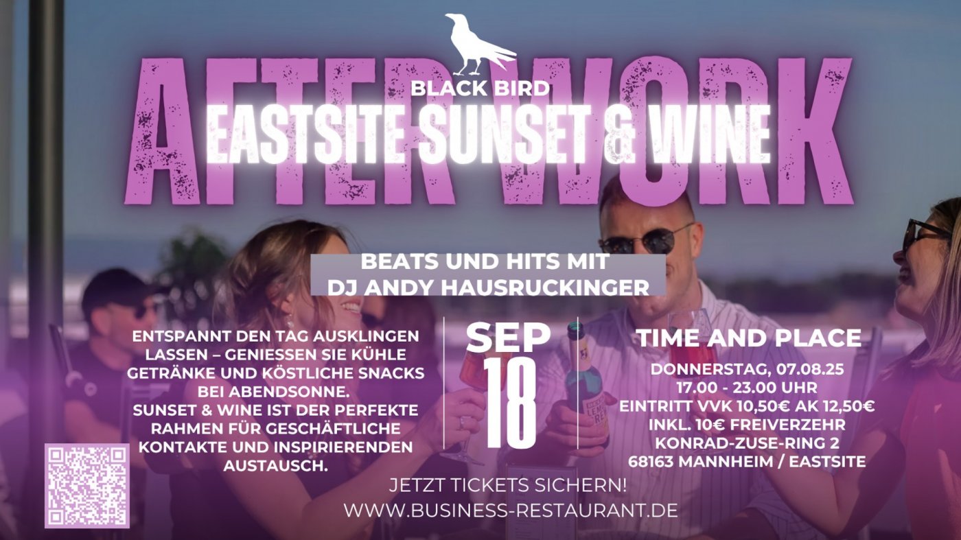 After Work – Eastsite Sunset & Wine, 18 September | Event in Mannheim | AllEvents