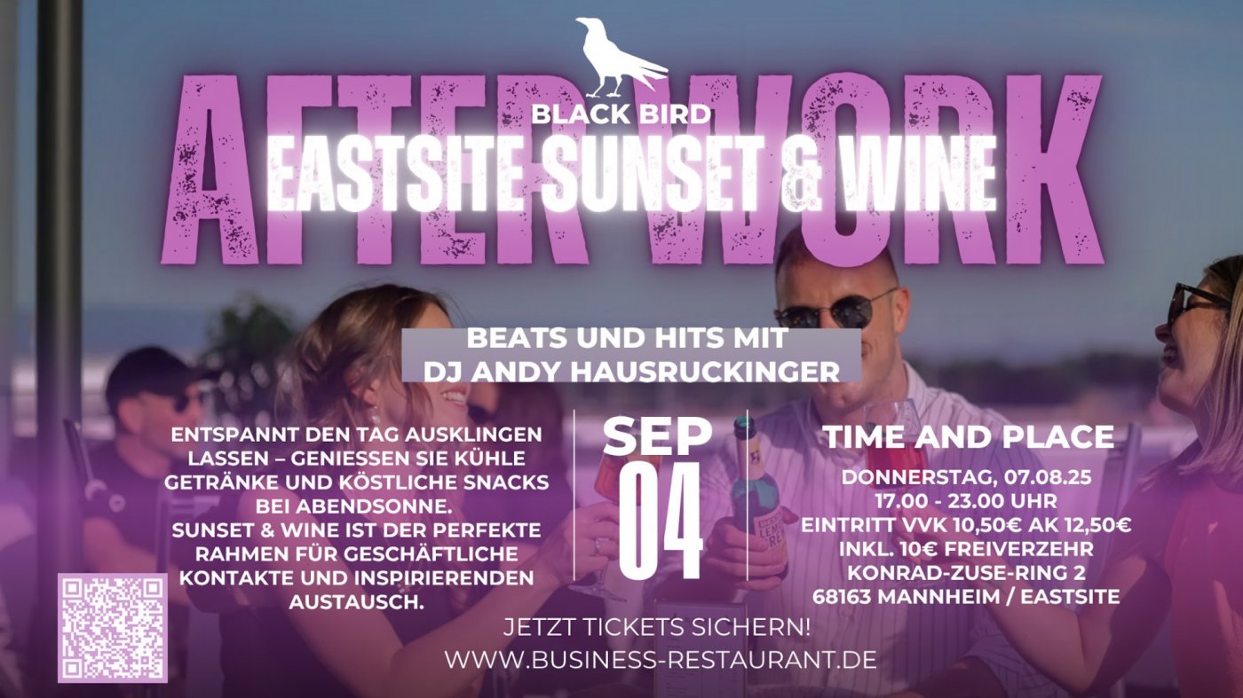 After Work – Eastsite Sunset & Wine, 4 September | Event in Mannheim | AllEvents