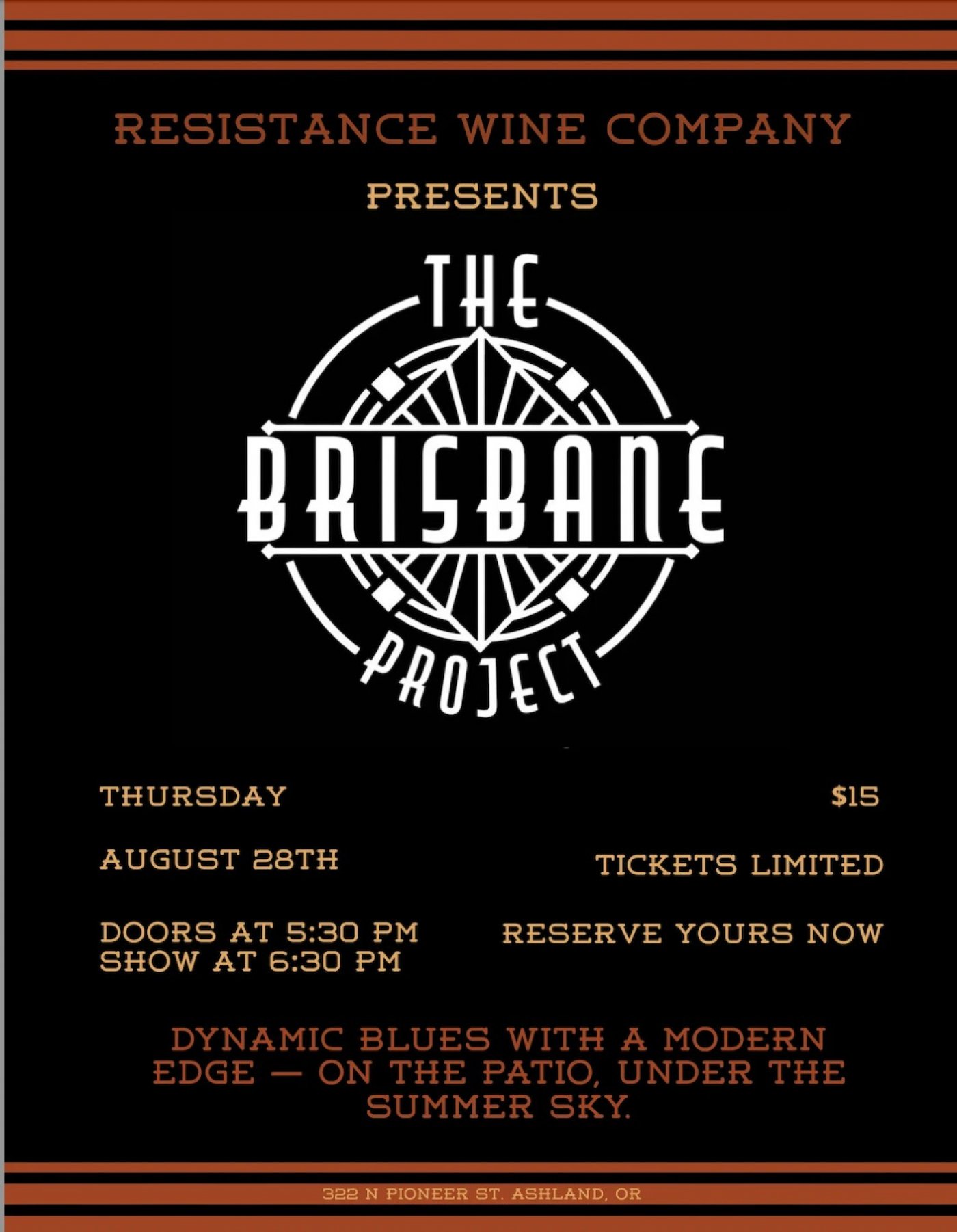 The Brisbane Project Live at Resistance Wine Company, 28 August | Event in Ashland | AllEvents
