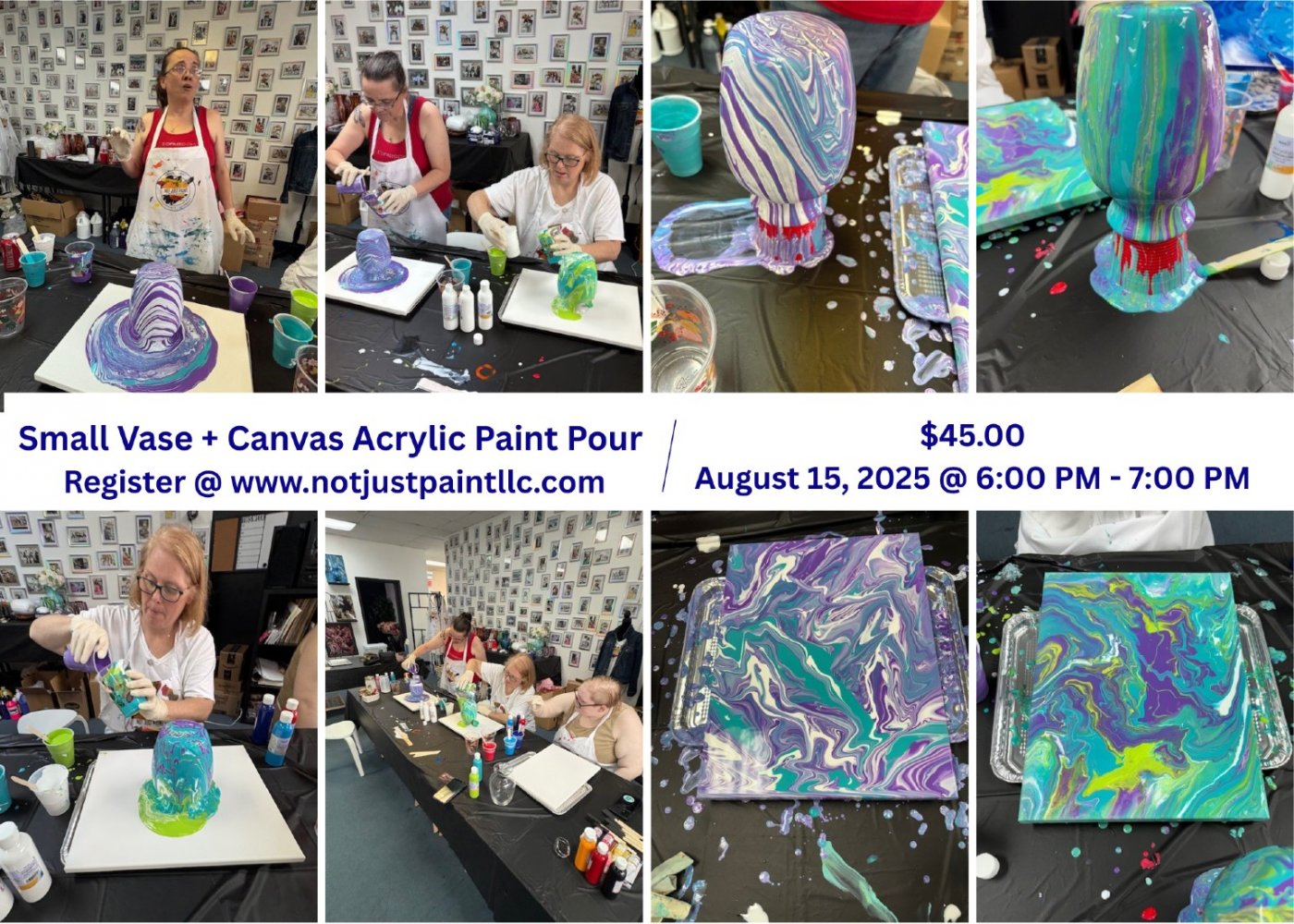 Small Vase + Canvas Acrylic Paint Pour, 15 August | Event in Saint Peters | AllEvents