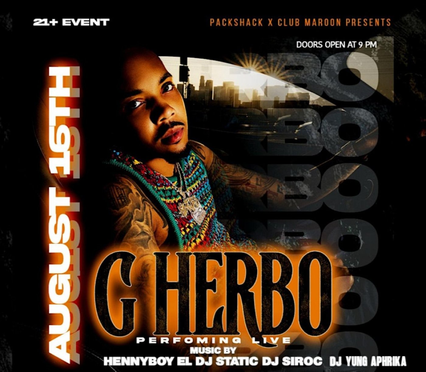 G Herbo Live at Club Maroon – Presented by Club Maroon x PackShack, 16 August | Event in Poughkeepsie | AllEvents