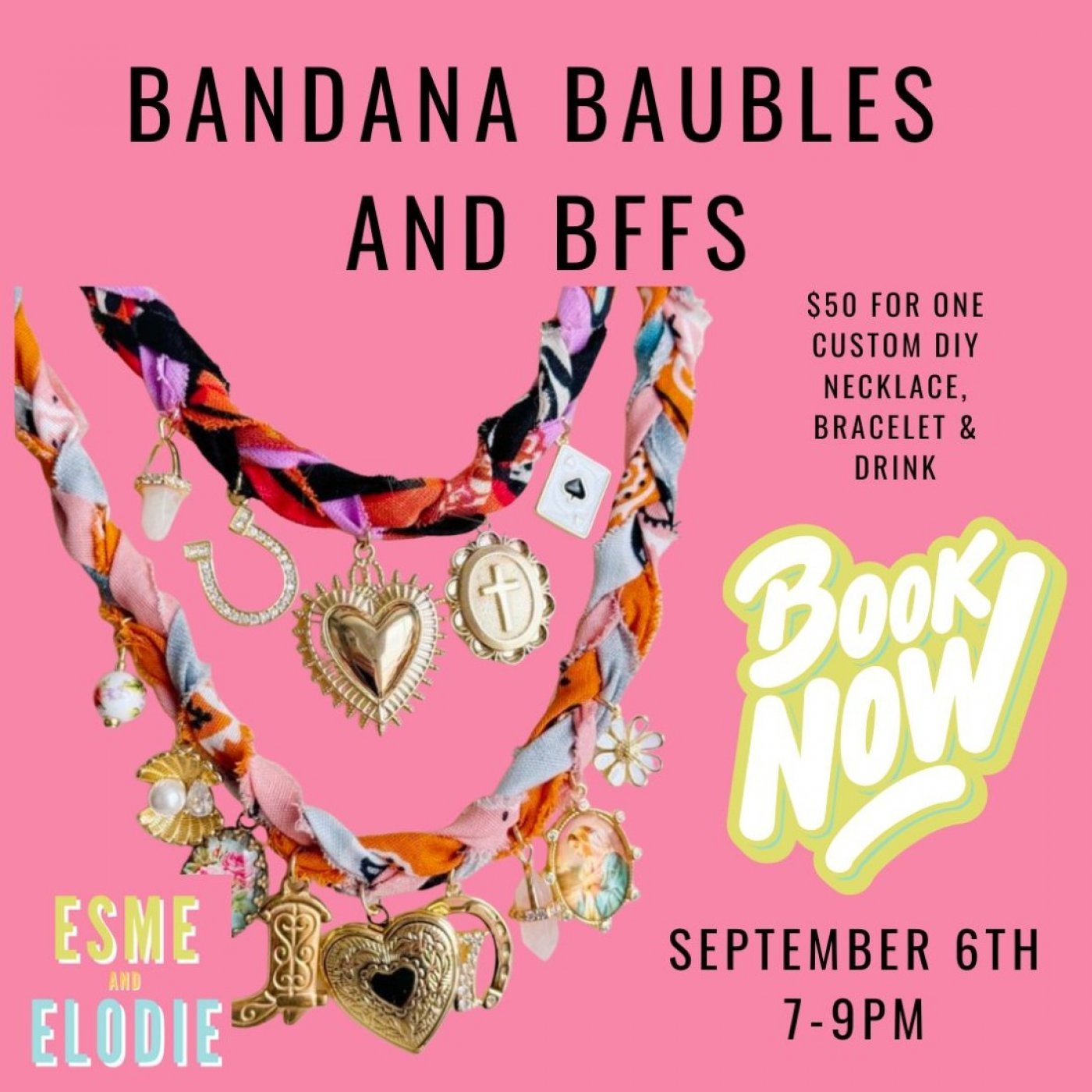 Bandana Baubles and BFFs: DIY Charm Necklace & Bracelet Night in Renton September 6th 7-9pm, 6 September