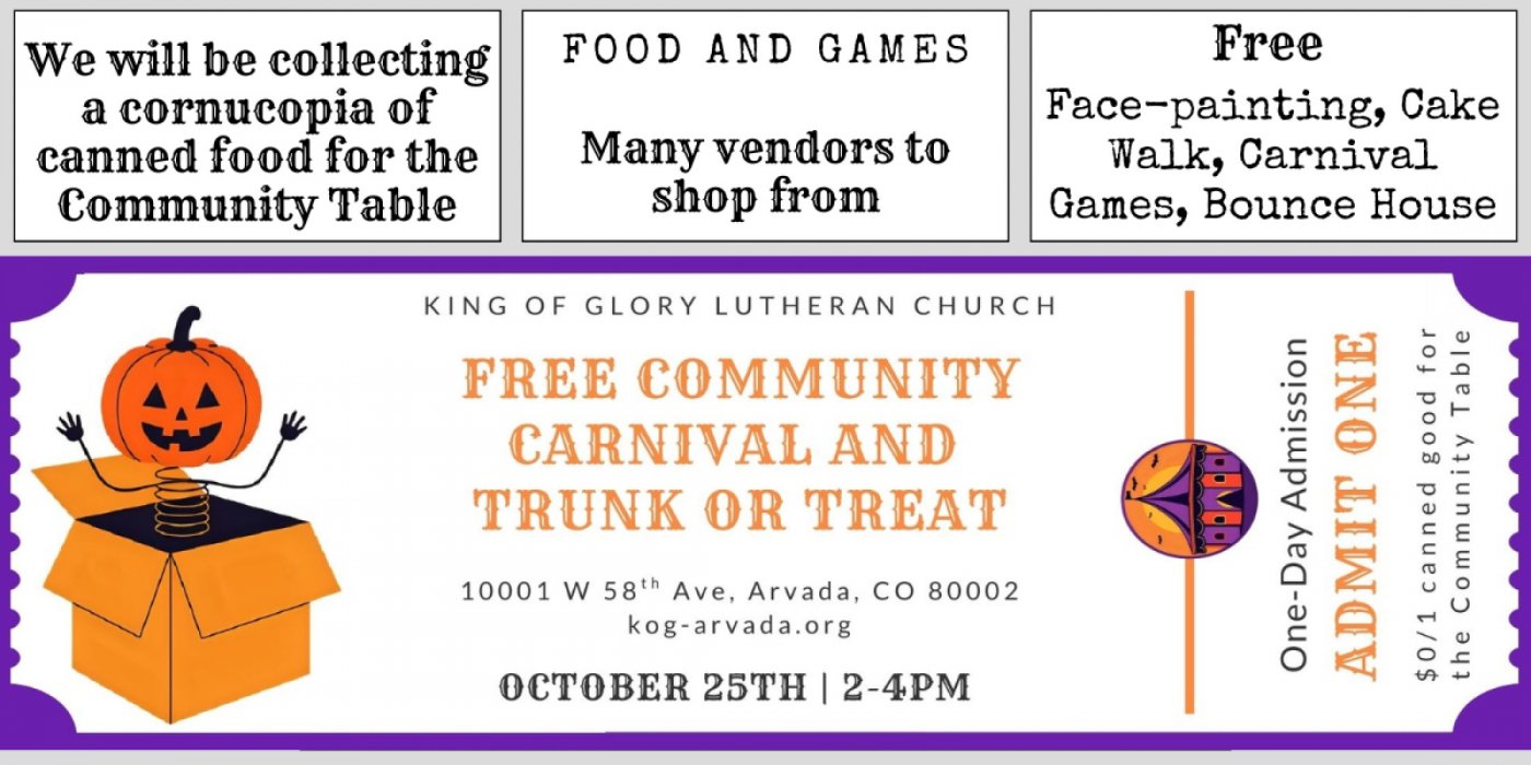 Free Community Trunk or Treat and Carnival, 25 October | Event in Arvada | AllEvents