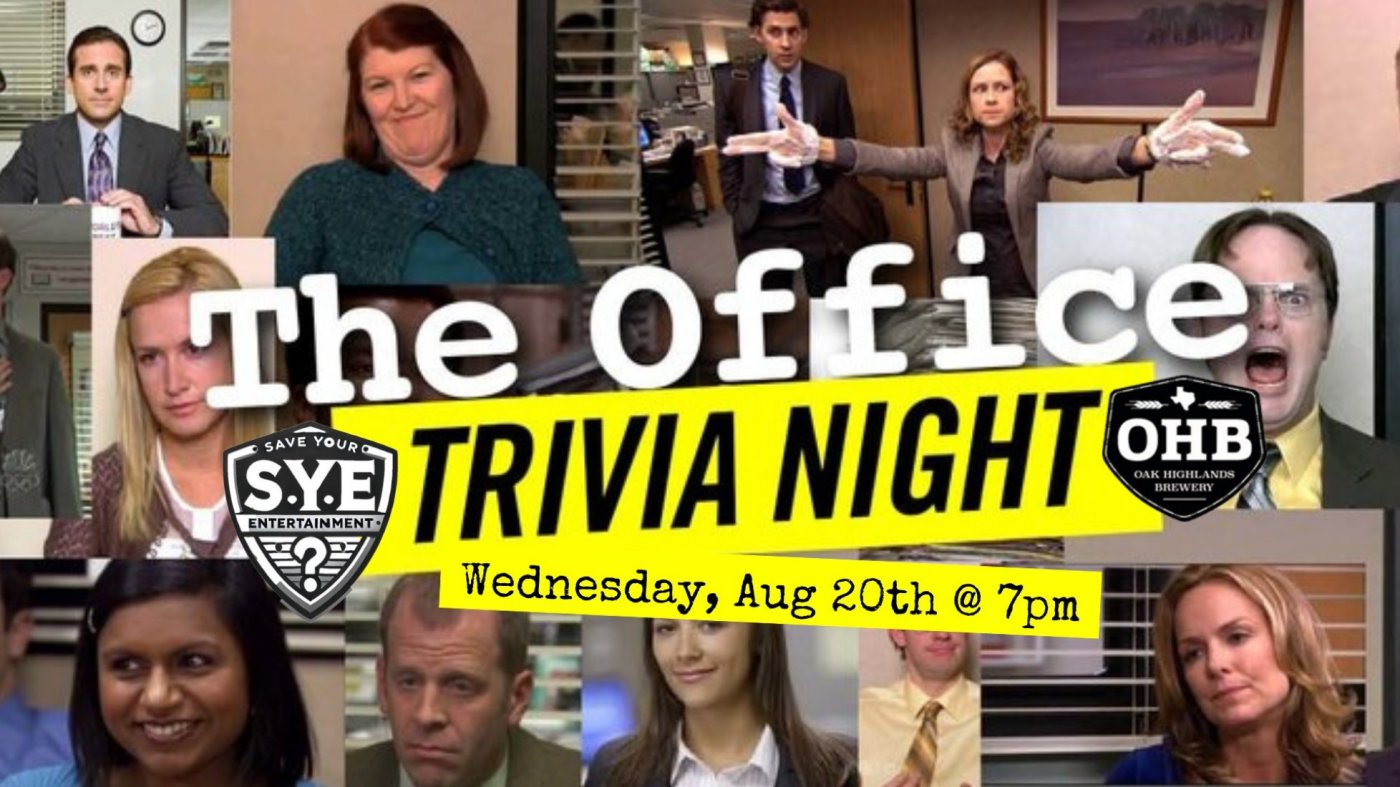 THE OFFICE TRIVIA @ Oak Highlands Brewery, 20 August | Event in Richardson | AllEvents