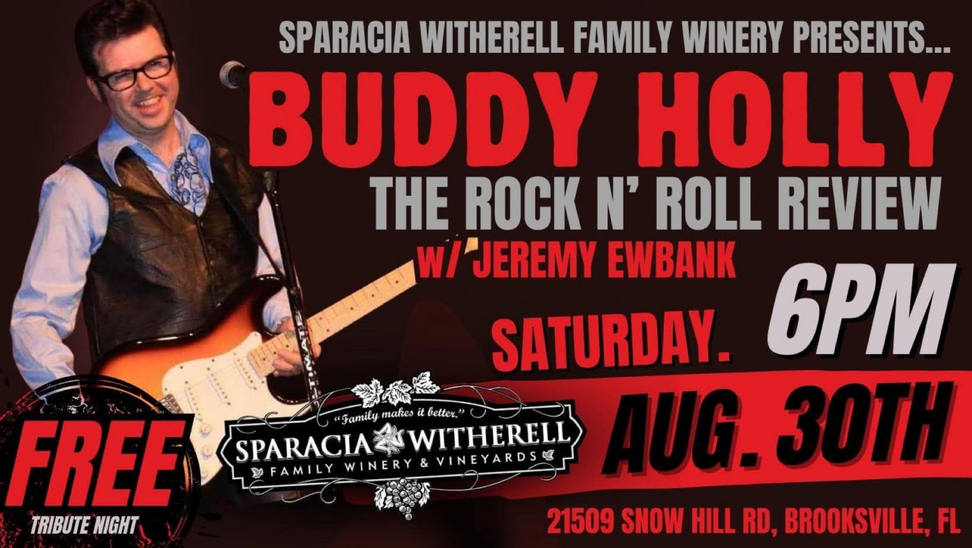 Jeremy Ewbank A Buddy Holly Rock N' Roll Revue, 30 August | Event in Brooksville | AllEvents