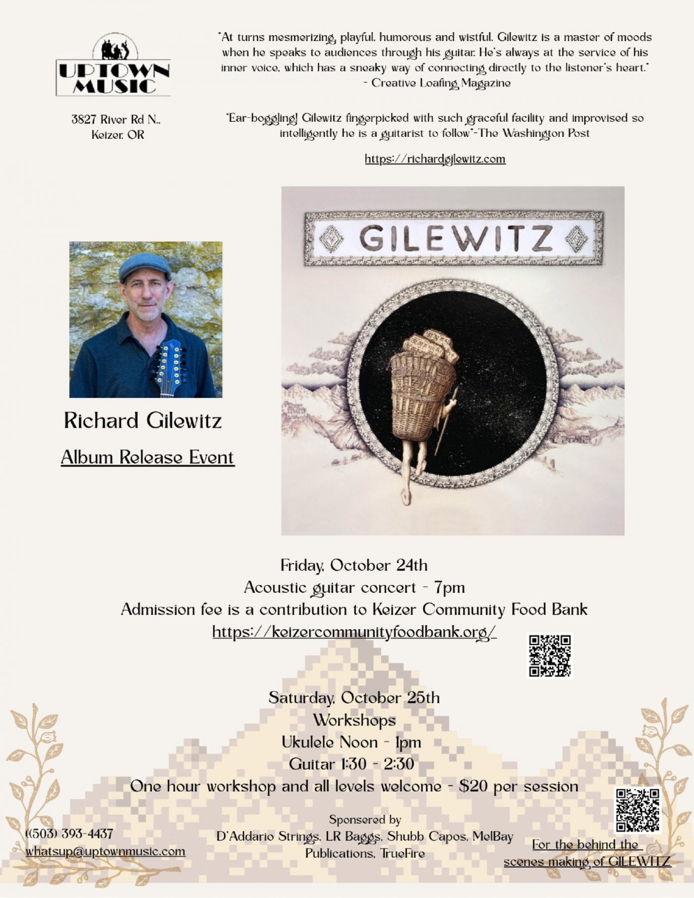 Richard Gilewitz Guitar Workshop, 25 October | Event in Keizer | AllEvents