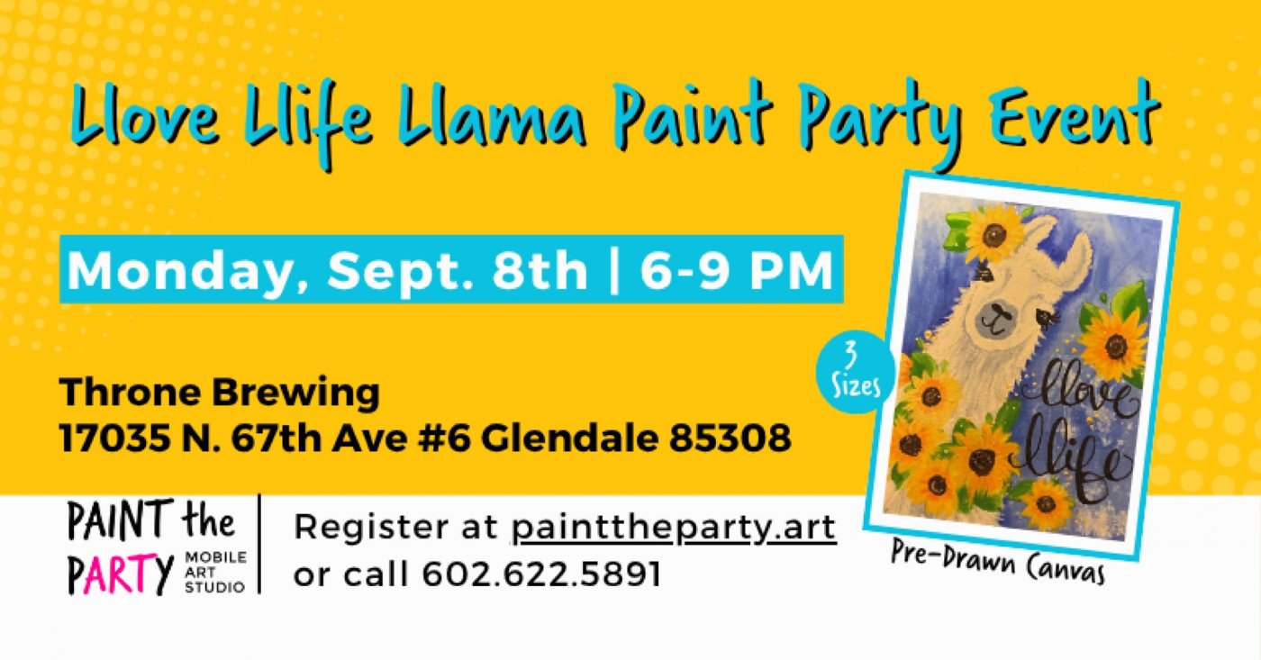 Llove Llife Llama Paint Party Event, 8 September | Event in Glendale | AllEvents