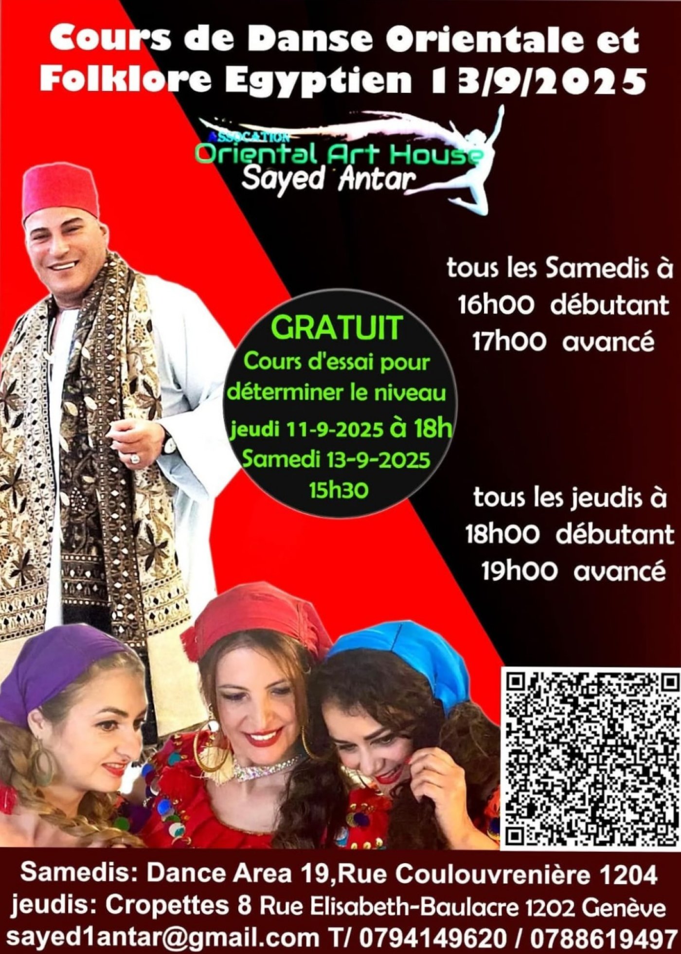 Cours Danse orientale et folkloriqu éégyptienne, 11 September | Event in Geneva | AllEvents