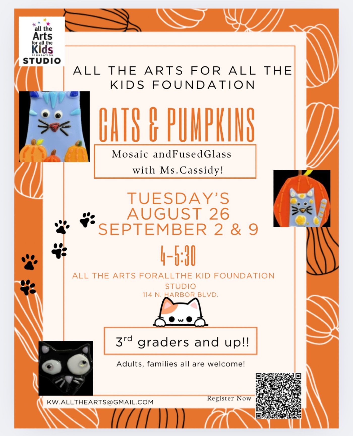 Cats & Pumpkins-Fused glass, 16 August | Event in Fullerton | AllEvents