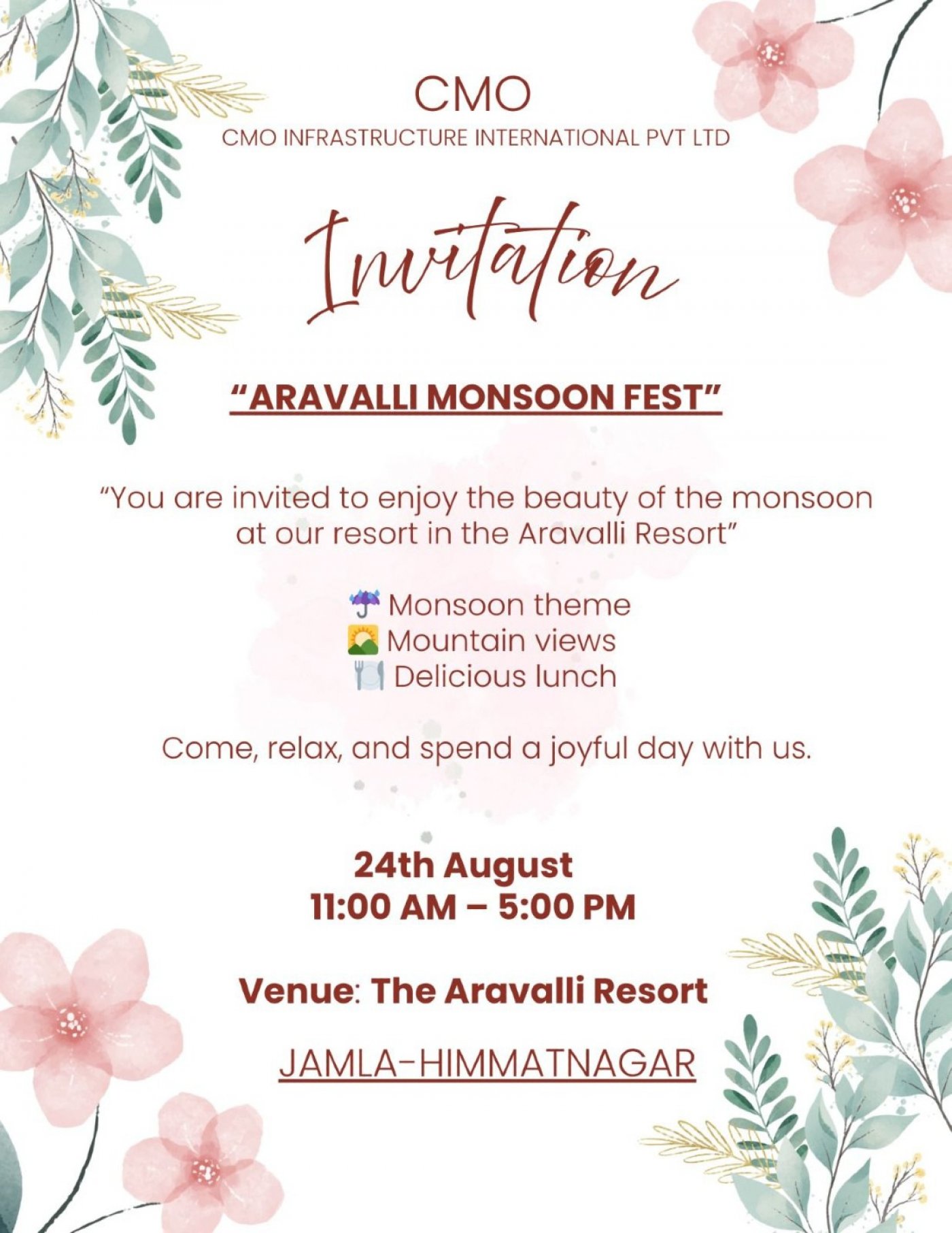 ARAVALLI MONSOON FEST , 24 August | Event in Himmatnagar | AllEvents