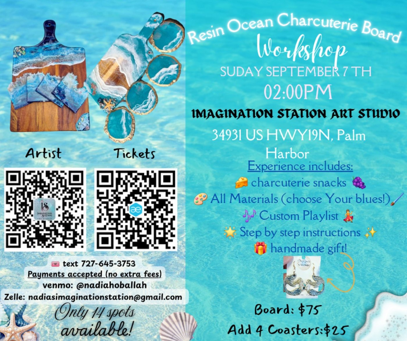 Final Resin Ocean Charcuterie board, 7 September | Event in Palm Harbor | AllEvents
