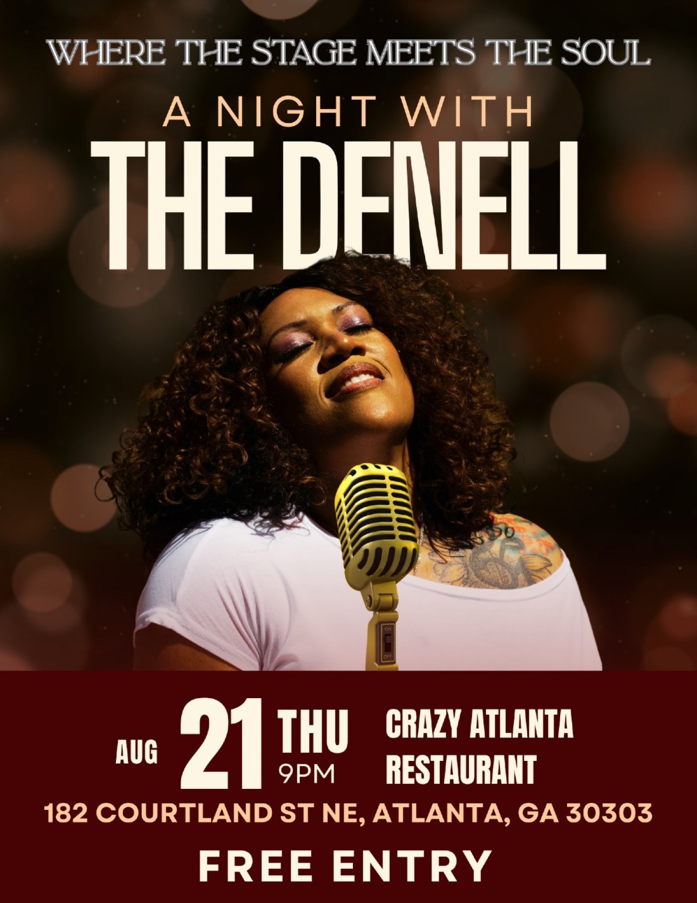Atlanta Live Music Night – Spoken Word, R&B & Soul with The Denell (Free Entry), 21 August | AllEvents