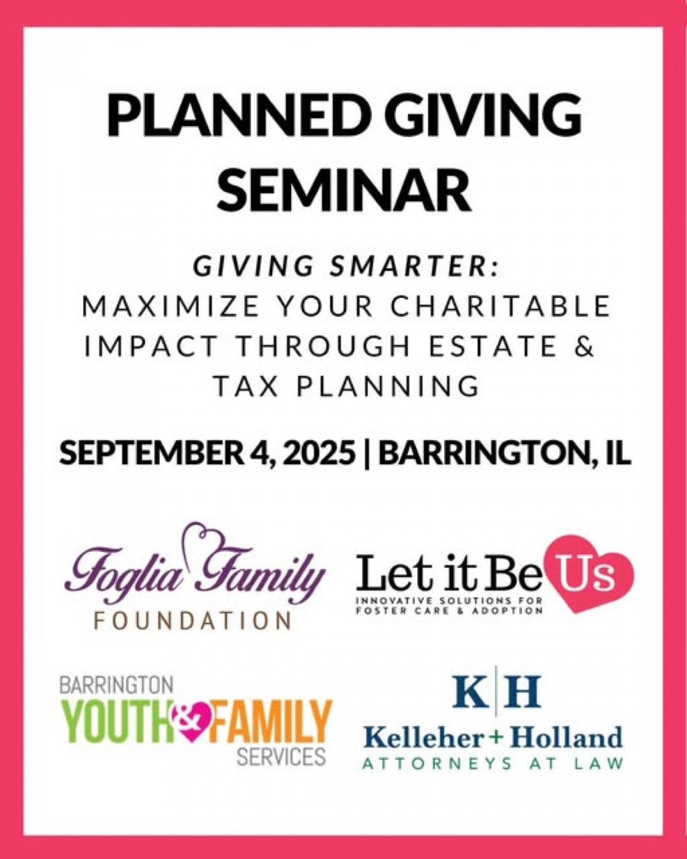 Giving Smarter: How to Maximize Impact Through Estate and Tax Planning, 4 September | Event in Barrington
