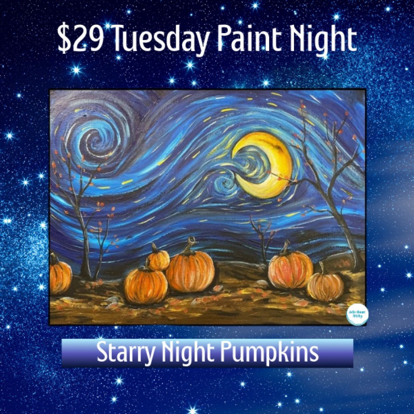 $29 Tuesday Paint Night! Starry Night Pumpkins ~ADVANCED RESERVATION REQUIRED, 9 September | Event in Anchorage