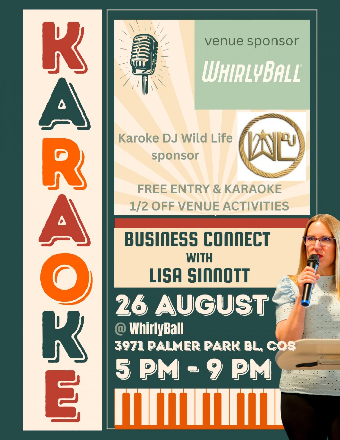 Business Connect Karaoke with Lisa Sinnott with 1/2 price Venue Activities , 26 August | Event in Colorado Springs